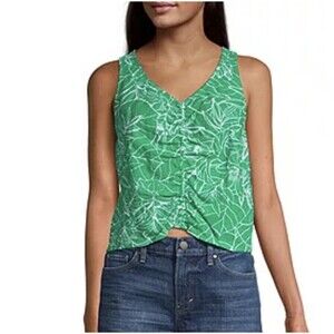 a.n.a  V Neck Sleeveless Tank Top, Women's Size 1X, Green NEW MSRP $37